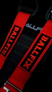 Elevo Ballfix Car Seat Belt 4 Point Harness Red - Black Made in Thailand