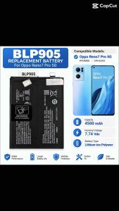 BLP905 4500mAh Replacement Battery for Oppo Reno 7 Pro 5G CPH2293 PFDM00 Long Life Phone Battery