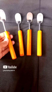 sutil takoyaki stainless steel anti karat gagang kayu