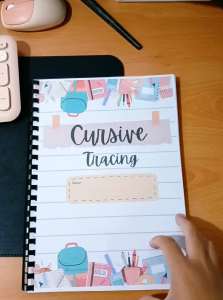 ✅Cursive Writing Practice Tracing Workbook for Beginners Elementary Pupils Ring bind A4 90 pages