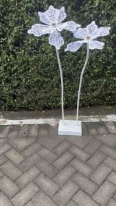 Standing bunga dekorasi pelaminan Motiv Bunga teratai kain Brukat / lampu taman / lampu hias / lampu ruang tamu / lampu kamar