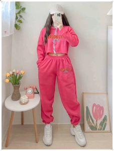ESTER (BROOKLYN) HOODIE CROP/JOGGER TERNO (FREESIZE SMALL TO LARGE FIT) BY:JLC