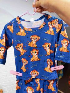 ป้าย PatPat Kids Boy/Girl เสื้อผ้าเด็กชาย/เด็กหญิง  Size 3-6 M อายุ 3-6 เดือน ชุดนอนเสื้อกางเกงขายาว สีน้ำเงินลายสิงโต
