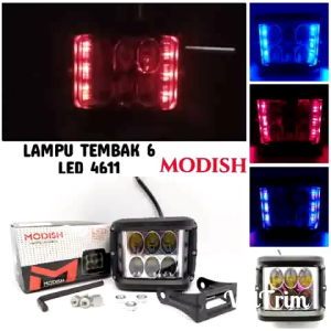 LAMPU TEMBAK SOROT LED CWL 6 MATA 4611 PLUS STROBO FLASH KEDIP