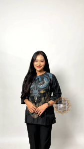 Atasan Batik Wanita Lengan 3/4 Baju Seragam Kantor