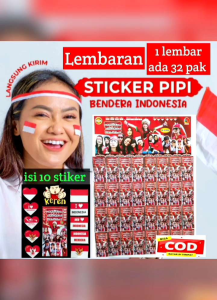 Setiker pipi merah putih setiker bendera Indonesia setiker 17 Agustus
