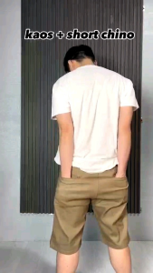 Celana Chinos Pendek Pria Catton Stretch Slimfit