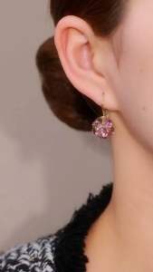 (Bebas beli 2 dapat bonus) H-Girl888 A121 Anting bola ungu titanium original wanita Korea