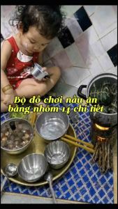 Bộ đồ chơi nấu ăn bằng nhôm 14 chi tiết cho bé dễ dàng nhập vai-BigLove