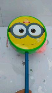 Trống lắc lục lạc phát sáng cho bé size to tặng kèm labubu /đồ chơi âm nhạc