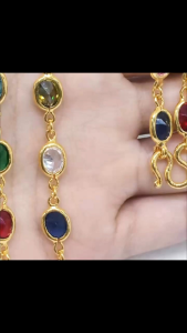 สร้อยคอพลอยแฟนซี เลเซอร์24kไม่ลอกไม่ดำ