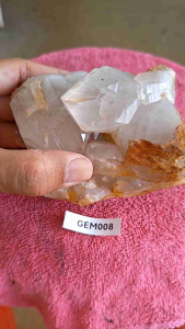Quartz (Ferruginous/ Hematoid) Crystal Uncut White Yellow Brown Unpolished Raw Specimen GEM008 805 gram