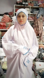MUKENA DEWASA MURAH PUTIH BORDIR KATUN