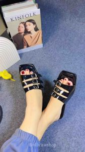 Sandal Selop Zara Gesper Glossy Sandal Wanita Trendy Korean Style Kode SM16