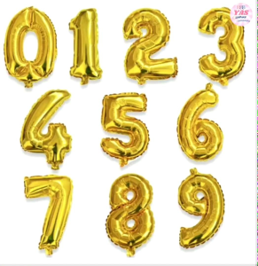 16inch LETTERS AND NUMBERS GOLD FOIL BALLOON/loot bag fillers /paninda /giveaways/party favors.