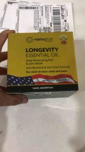 Dầu vàng thảo mộc dạng lăn Nanogize Health Longevity Essential Oil Deep Penetrating của Mỹ chai 21ml