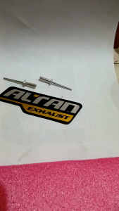 Emblem knalpot merek ALTAN EXHAUST free paku rivet