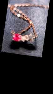 Celinewey Jewelry Bling Wishing Star AAA Red Zircon 18K Rose Gold Plated Necklace Women Birthday Gift 422 QGB Rantai Leher