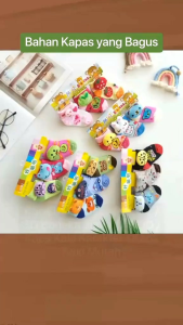 Kaos Kaki Bayi BONEKA isi 3psg/ Kaos Kaki Bayi 3in1 / Kaos Kaki Anti Slip Bayi Motif Lucu