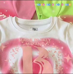 Áo croptop bé gái vải borip in dập nổi chữ IN TALY vạt tôm bánh bèo - -Trang 25 Shop