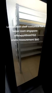 Loft bed with shelf set customize for helper room singapore /bomb shelter/store room/utility