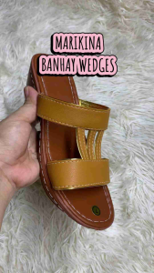 MARIKINA BANHAY Wedges Sandals with Tahi and Gold Strap - Comfortable and Stylish Womens Footwear