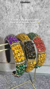 [VELMORRA] Headband Catlein Bando Korea Kristal Blink Bondu Pesta Mewah