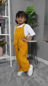 Overall Jumpsuit Corduroy Cheerful  Cream / Overall Anak / Overall Corduroy / Overall Anak Laki-laki / Overall Anak Perempuan