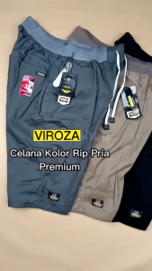 VIROZA Celana Pendek Pria Chino Rip Pinggang Distro Premium