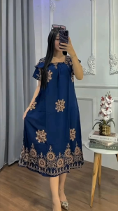 DASTER FUJI RAYON PREMIUM // DASTER FUJI LENGAN SUSUN // DASTER TERBARU Dress Wanita Bumil Motif Busui