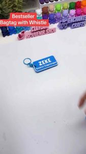 2-in-1 Personalized Whistle and Bag Tag Keychain Bagtag with Name Tags for Bags and Travel