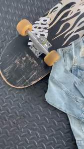 Kinchobabyshop - #แจ็คเก็ตยีนส์เด็ก สกรีนลายไฟ แบบพี่แจค Fire Jacket jean #เสื้อเด็ก