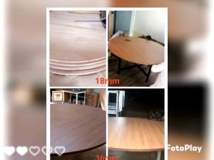 Meja Bulat bundar portabel Round Table D120/75 kaki silang