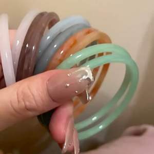 ReadyStock🔥Women Glass Jade Bangle 6mm Jade Bracelet Jewelry Gelang Tangan Perempuan Jed J01