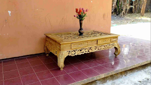 Meja kopi/tamu Ketapang kayu jati