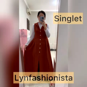 LYNFASHIONISTA-KARDIGAN WANITA MUSLIM PANJANG KANCING HIDUP/AURA