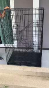 กรงเเมว#1ไซร์ใหญ่ กรงเเมวพับได้ กรงเเมวขนาดใหญ่ สีดําเงา