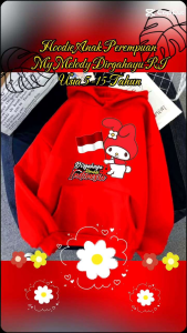 Sweater Hoodie Anak Perempuan My Melody 17 Agustus Hari Kemerdekaan Republik Indonesia Usia 5 6 7 8 9 10 11 12 13 15 Tahun