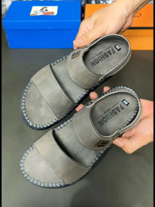 Dép sandal quai hậu nam V12 xăng đan nam hai quai ngang đế lõm khâu thủ công chắc chắn ba màu nâu đen xám trẻ trυng