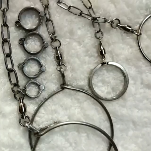 Combo dây xích và vòng khóa chân inox cho vẹt có tùy chỉnh tên số điện thoại