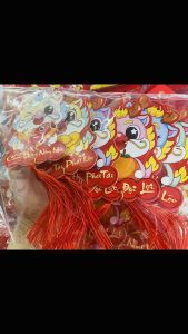 Set 5 liễn  rồng lân thư pháp may mắn treo trang trí cây mai đào lễ Tết cao cấp