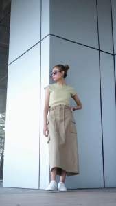 Rok Cargo Skirt Cotton Twill Caricia