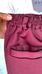 CELANA SERAGAM SEKOLAH MERAH MARRON PINGGANG KARET