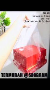 Plastik kresek PE bening / kantong plastik takeaway uk 15-50