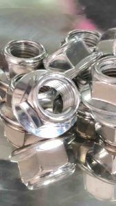 พร้อมส่ง!! ตัวเมียจานล็อค ตัวเมียแกนล้อ ตัวเมียล็อค ชุบขาว m12 m14 m16