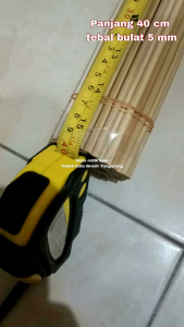 Tusuk Sate 40 cm TEBAL Bulat 5 mm RUNCING Serbaguna isi 100 Pcs