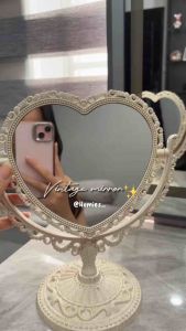 CERMIN MAKEUP PUTAR AESTHETIC VINTAGE KACA RIAS MEJA EROPA DUA SISI LOVE DAN OVAL CERMIN PUTAR 2 SISI AESTHETIC