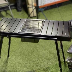 โต๊ะ IGT เบื้องต้นไหม้ รูปแบบ IGT วางเตาแก๊ส เตาถ่านย่าง ขายโต๊ะปรับยืดหดได้อิสระ