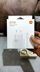 Charger Xiaomi Turbo 67W Super Fast Charging Kecepatan Tinggi untuk Redmi Note 7/8/9/10/11/10S/11S Pro & Poco X3 M3 M4 - Putih