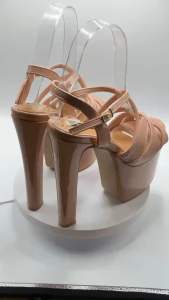 Elegant Platform Pageant Heels 6.8inches nude color available size 36-40